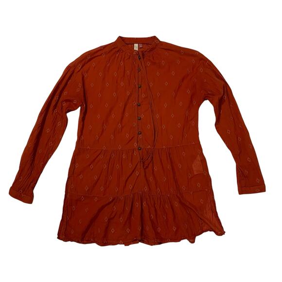 Anthropologie Pilcro Tiered Tunic Blouse - Orange - XS - Picture 8 of 16